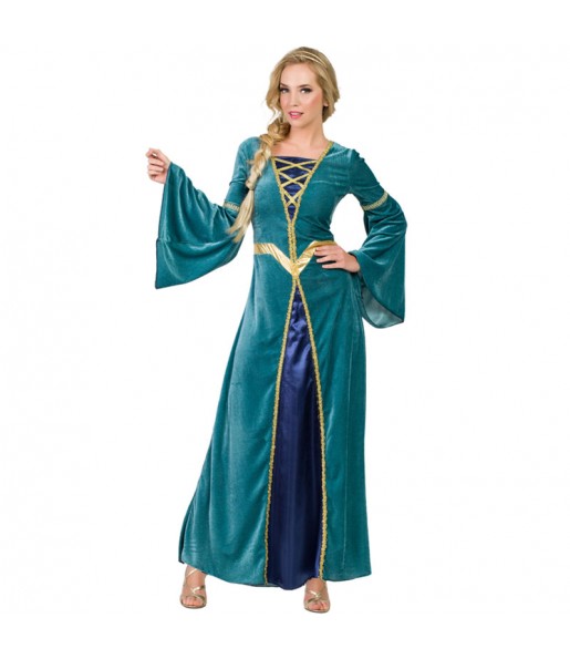 Kostüm Sie sich als Grüne mittelalterliche Prinzessin Kostüm für Damen-Frau für Spaß und Vergnügungen