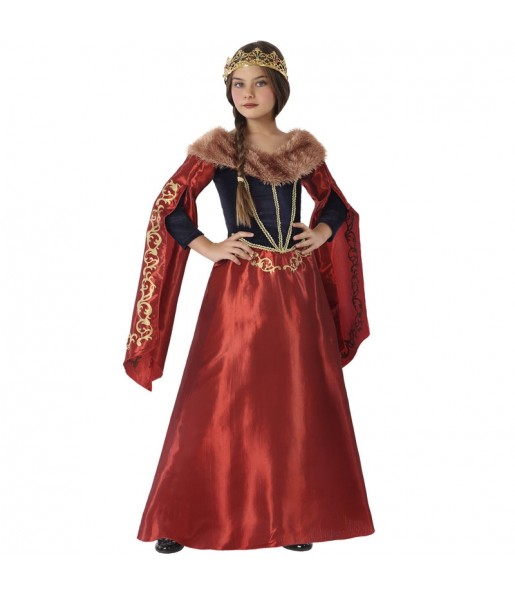 Rotes mittelalterliches Königin Mädchenverkleidung, die sie am meisten mögen