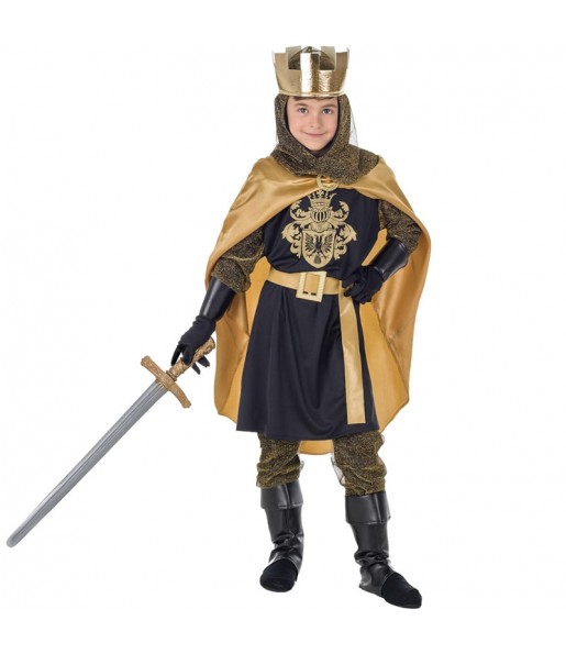 Goldener mittelalterlicher König Kinderverkleidung, die sie am meisten mögen