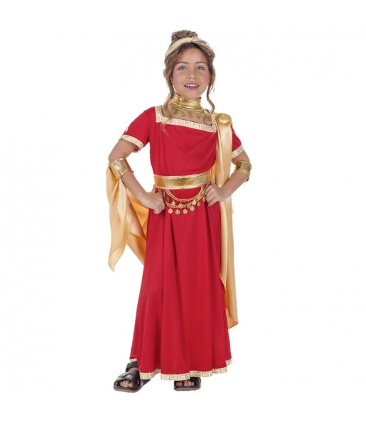 Römerin rot und gold Kostüm für Mädchen