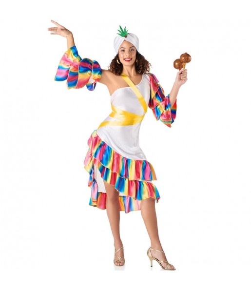 Bunte Rumba-Tänzerin Kostüm für Damen
