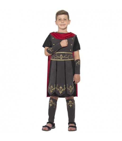 Schwarzer römischer Soldat Kostüm für Jungen