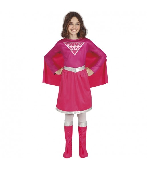 Rosa Superheldin Kostüm für Mädchen