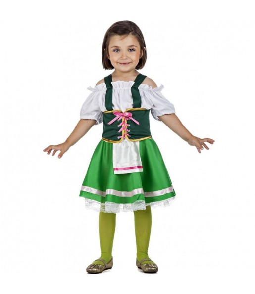 Grünes Tiroler Kostüm für Mädchen