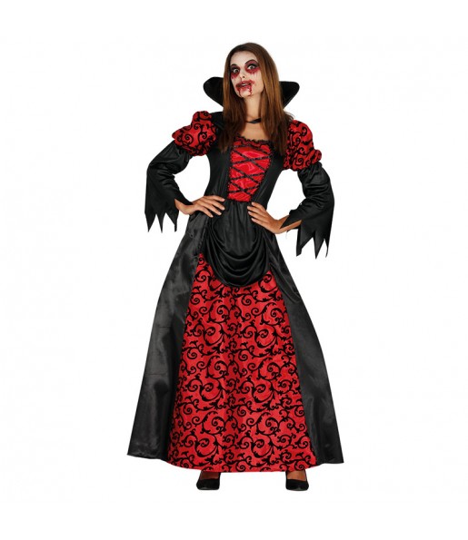 Dunkle Vampirin Deluxe Kostüm Frau für Halloween Nacht