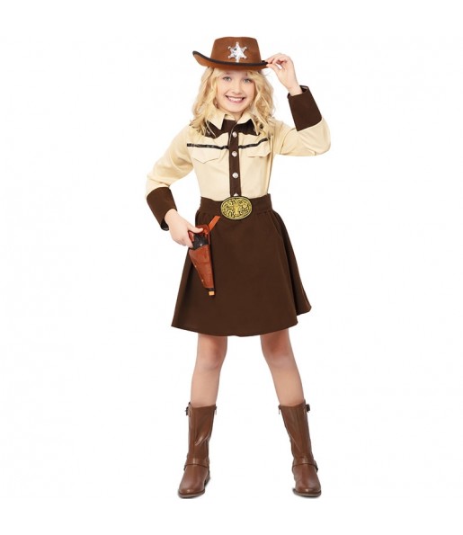 Cowgirl Sheriff des Westens Kostüm für Mädchen