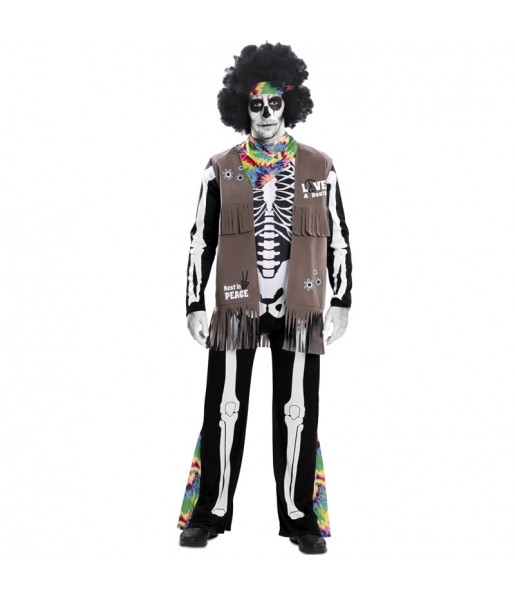 Verkleidung Hippie-Skelett Erwachsene für einen Halloween-Abend