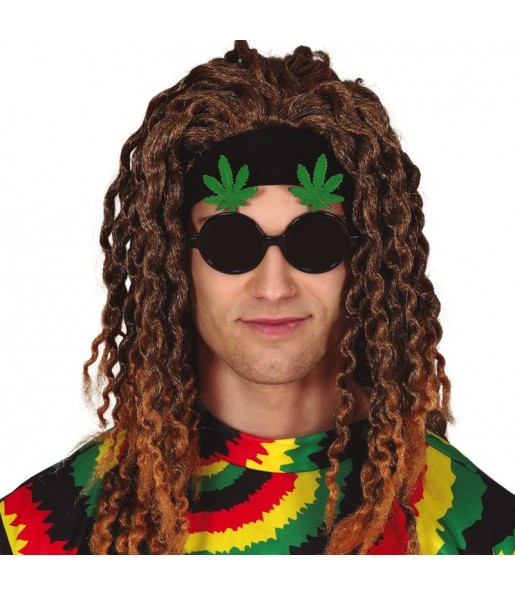 Marihuana-Brille um Ihr Kostüm zu vervollständigen