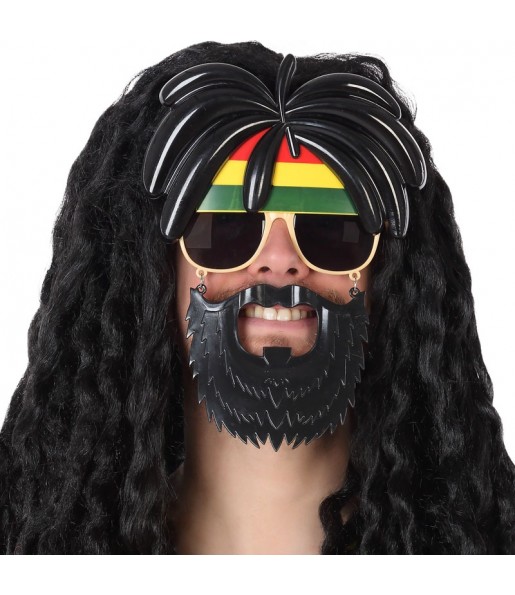 Rastafari-Brille mit Bart