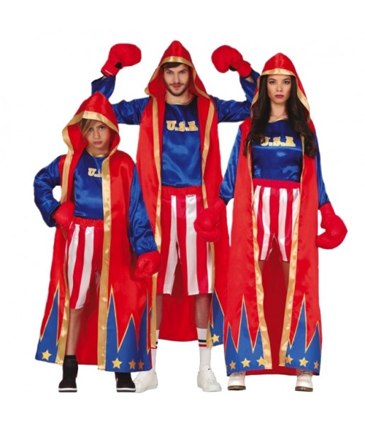 Amerikanische Boxer Kostüme für Gruppen und Familien