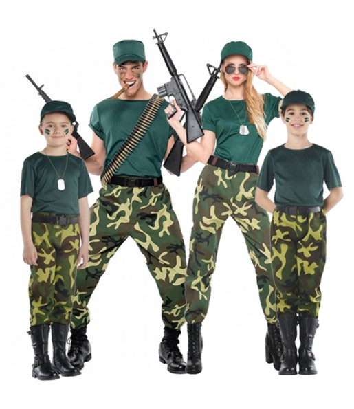 Paramilitärische Soldaten Kostüme für Gruppen und Familien