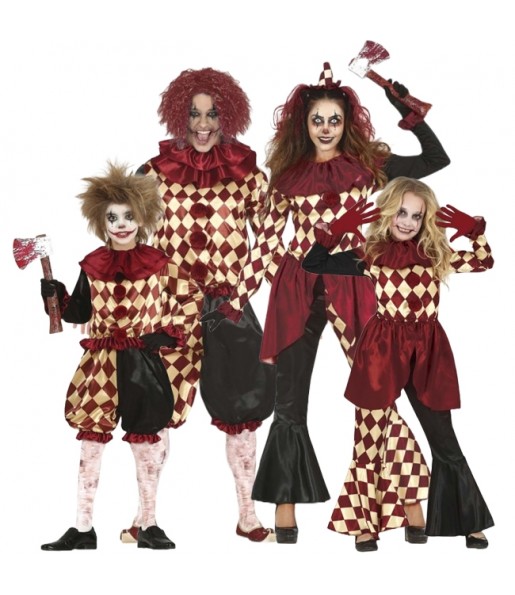 Gruselige Clowns Kostüme für Gruppen und Familien