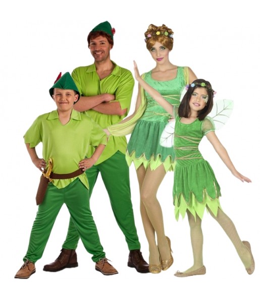 Peter Pan und Fee Bell Kostüme für Gruppen und Familien