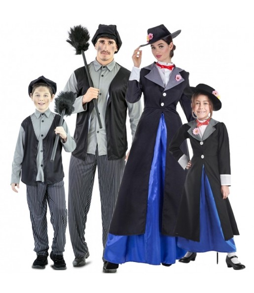 Mary Poppins und der Schornsteinfeger Kostüme für Gruppen und Familien