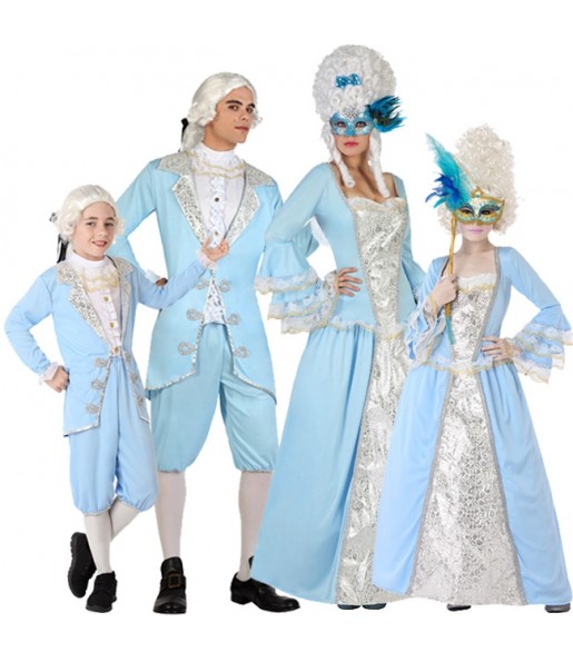 Venezianer Epoche Blauen Kostüme für Gruppen und Familien