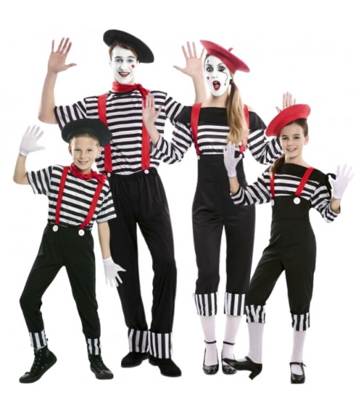 Zirkus-Mimen Kostüme für Gruppen und Familien