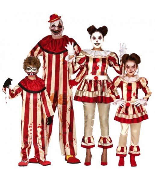 Gestörte Clowns Kostüme für Gruppen und Familien