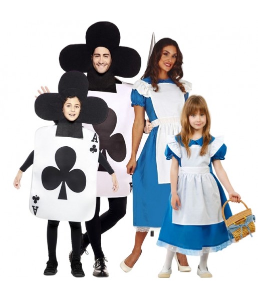 Kreuz-Ass und Alice Kostüme für Gruppen und Familien