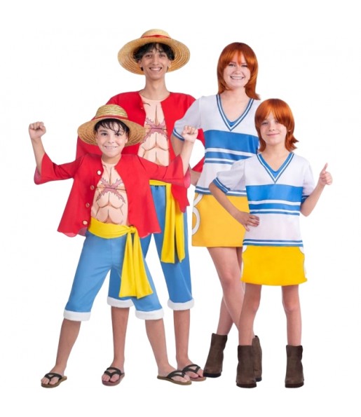 Luffy und Nami in One Piece Kostüme für Gruppen und Familien