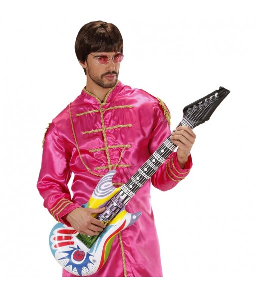 Funky aufblasbare Gitarre um Ihr Kostüm zu vervollständigen