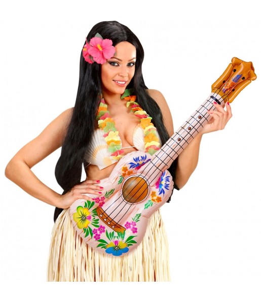 Aufblasbare Hula-Gitarre um Ihr Kostüm zu vervollständigen