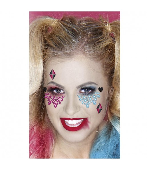 Harley Quinn Aufkleber Gesicht Schmuck zur Vervollständigung Ihres Horrorkostüms