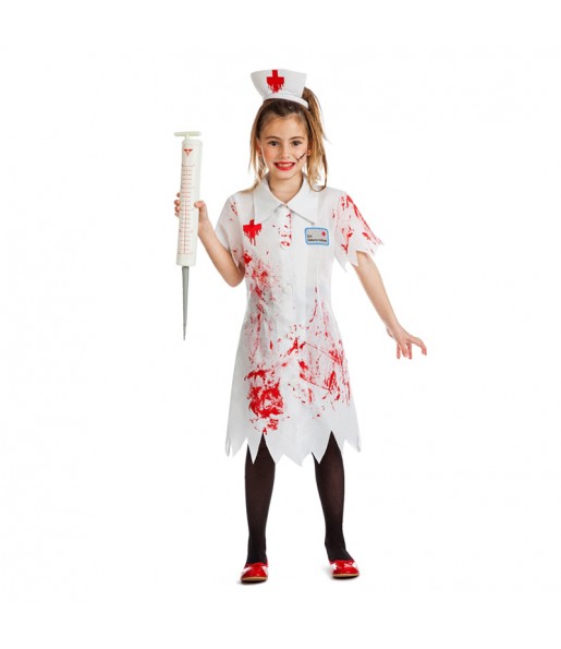 Verkleiden Sie die Rotkreuz Zombie KrankenschwesterMädchen für eine Halloween-Party
