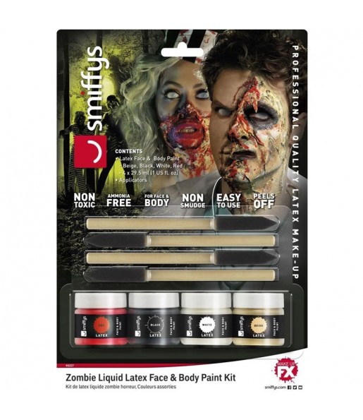 Realistisches Zombie-Schminkset mit Latex zur Vervollständigung Ihres Horrorkostüms