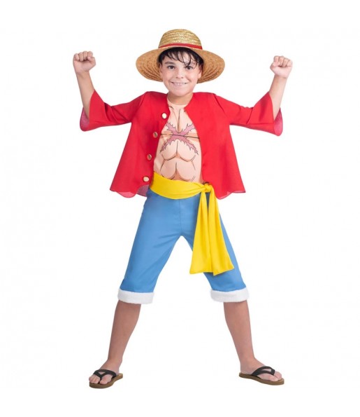 Kostüm von Luffy One Piece für Jungen