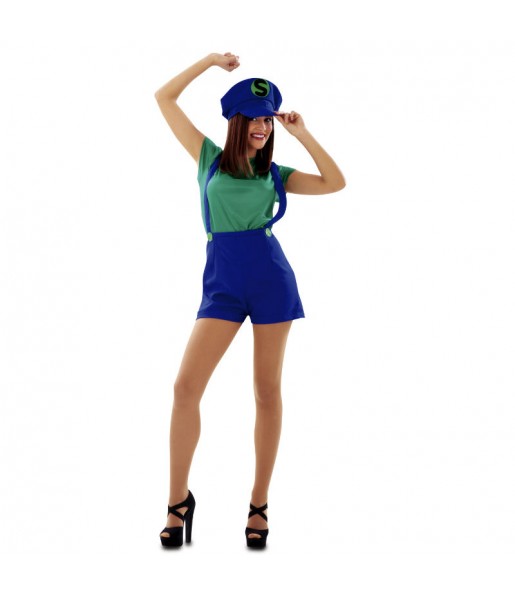 Kostüm Sie sich als Super Luigi Kostüm für Damen-Frau für Spaß und Vergnügungen