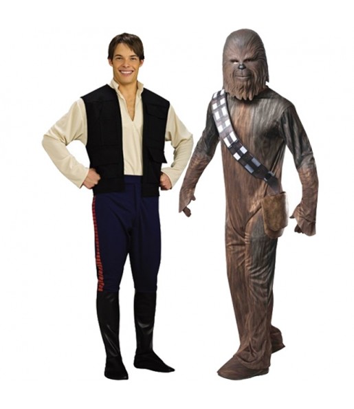 Mit dem perfekten Chewbacca und Han Solo-Duo kannst du auf deiner nächsten Faschingsparty für Furore sorgen.