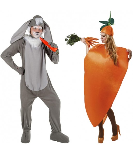 Hase mit großen Ohren und Karotte Kostüme für Paare