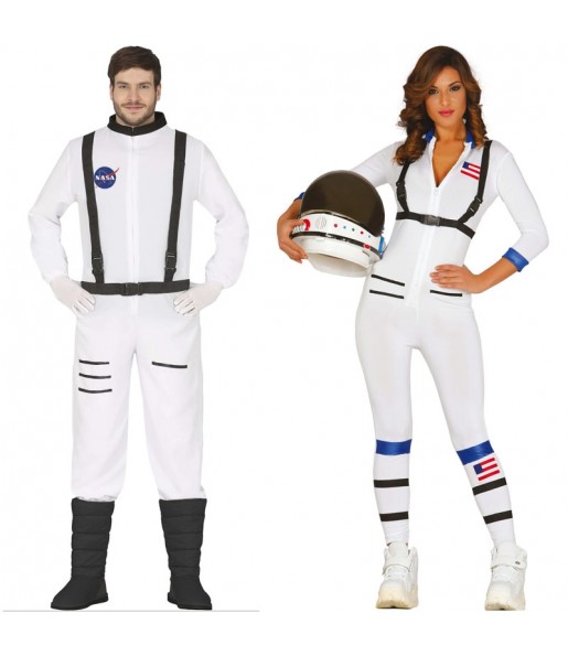 Amerikanische Astronauten Paarkostüm für Erwachsene
