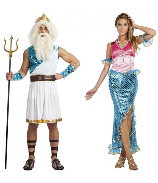 Mit dem perfekten König Triton und Meerjungfrau Ariel-Duo kannst du auf deiner nächsten Faschingsparty für Furore sorgen.