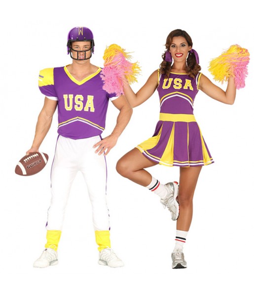 Mit dem perfekten American Football-Spieler und Cheerleader-Duo kannst du auf deiner nächsten Faschingsparty für Furore sorgen.