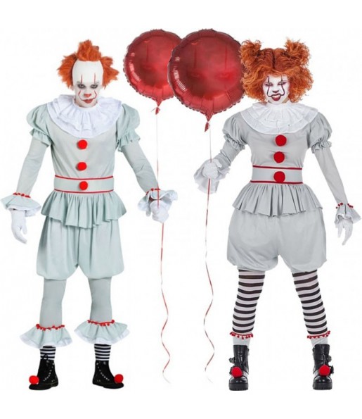 Mit dem perfekten It Pennywise Clowns-Duo kannst du auf deiner nächsten Faschingsparty für Furore sorgen.