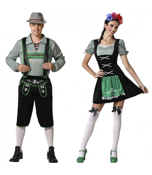 Schwarze Oktoberfest-Tiroler in schwarzer Farbe Kostüme für Paare