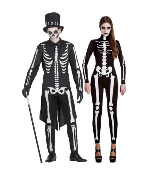 Mit dem perfekten Skelette Halloween-Duo kannst du auf deiner nächsten Faschingsparty für Furore sorgen.