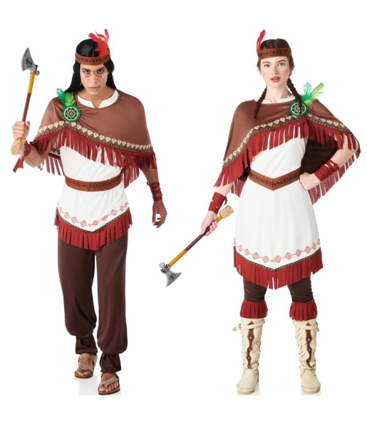 Weiße Wolken-Indianer Kostüme für Paare