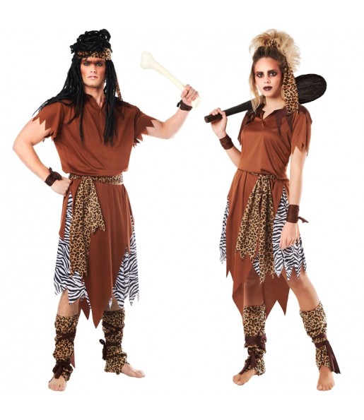 Steinzeit-Troglodyten Kostüme für Paare