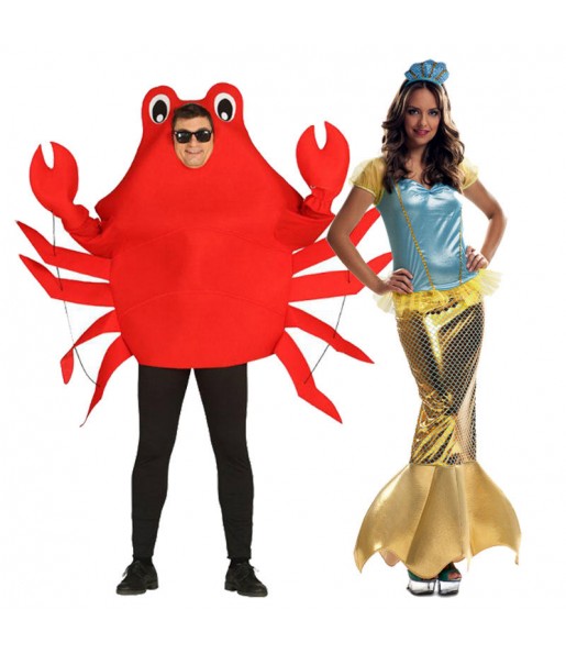 Mit dem perfekten Sebastian die Krabbe und die kleine Meerjungfrau Arielle-Duo kannst du auf deiner nächsten Faschingsparty für Furore sorgen.