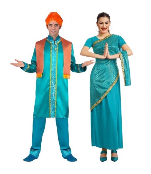 Bollywood Türkis Kostüme für Paare