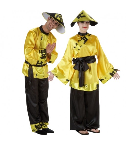 Mit dem perfekten Gelbe Chinesen-Duo kannst du auf deiner nächsten Faschingsparty für Furore sorgen.