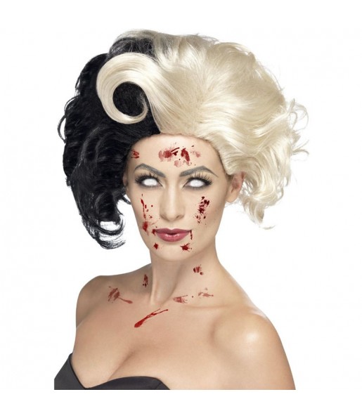 Cruella Zombie Perücke zur Vervollständigung Ihres Horrorkostüms