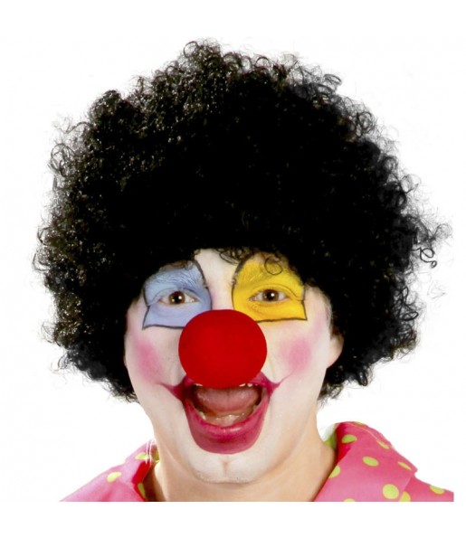 Schwarze Clown-Perücke um Ihr Kostüm zu vervollständigen