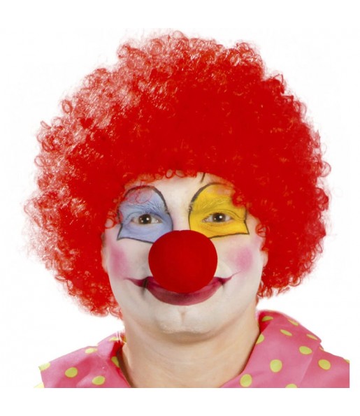 Rote Clown-Perücke um Ihr Kostüm zu vervollständigen