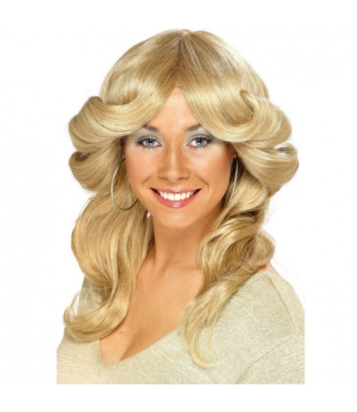 70er Jahre Blonde Perücke um Ihr Kostüm zu vervollständigen