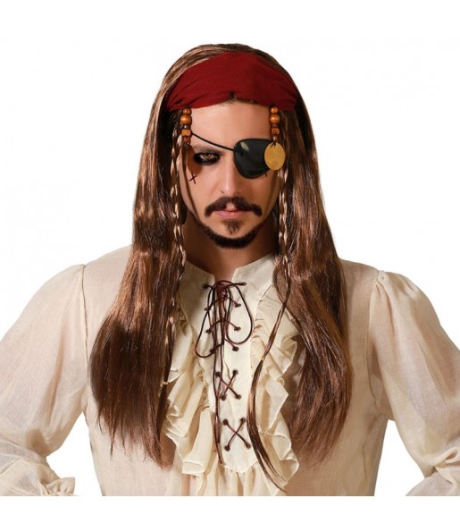 Karibik-Piraten-Perücke um Ihr Kostüm zu vervollständigen