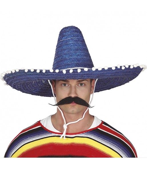 Blauer mexikanischer Hut um Ihr Kostüm zu vervollständigen
