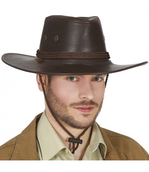 Cowboyhut mit Ledereffekt um Ihr Kostüm zu vervollständigen